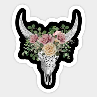 Cow skull floral 24 Sticker